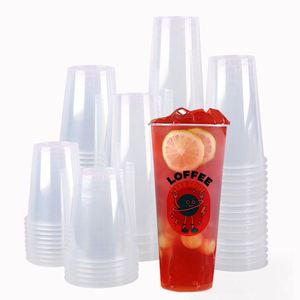 Vente en gros de gobelets en plastique transparent PP de 22 oz avec logo personnalisé, 90 mm, pour bubble tea, jus, smoothies, avec couvercle - Product Image 1