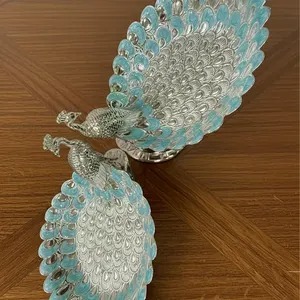 Cuenco Decorativo con Diseño de Pavo Real para Joyas, Llaves y Baratijas, Organizador de Mesa Elegante, Adorno Elegante para el Hogar - Product Image 5