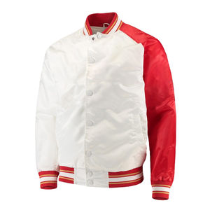 Chaqueta de Béisbol Personalizada con Logotipo Bordado en Chenilla Satinado, Estilo Vintage, Manga Larga, para Hombre, Cortavientos, para Primavera - Product Image 1