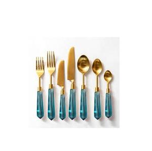 Ensemble de couverts pour la cuisine, les dîners et les fêtes, pour mariage, restaurant, ensemble de couverts en argent, manche en bois et en résine, produit artisanal de la meilleure qualité - Product Image 2