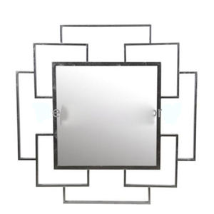 Espejo de Estilo Simple Personalizado, Marco Grande de Hierro Gris, Espejo Geométrico para Colgar en la Pared, Aspecto Lujoso y Atractivo - Product Image 1