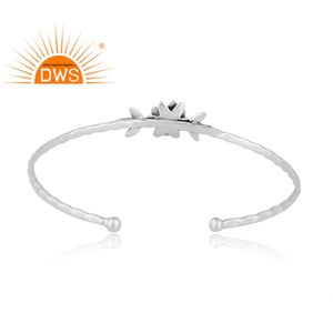 กำไลข้อมืออัญมณีสังเคราะห์สีเงินสเตอร์ลิงธรรมชาติผลิตตามสั่ง - Product Image 3