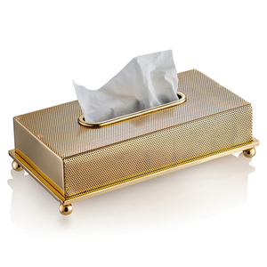 Caja de Pañuelos de Madera y Metal de Lujo, Diseño Minimalista Contemporáneo, Acabado Dorado Hecho a Mano, Colores y Formas Personalizables para el Hogar - Product Image 1