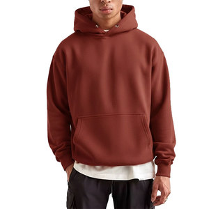 Pull à capuche en coton de qualité supérieure ton uni coupe décontractée tenue de mode Streetwear - Product Image 1