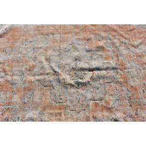 Alfombra Turca Grande de 5.1x9.7 pies, Alfombra Vintage, Alfombra de Lana con Puntos Naranja y Azul - Product Image 5