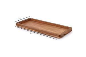 Plateau de service rectangulaire en bois fait main, non fini, sans danger pour les aliments, pour usage domestique - Product Image 2