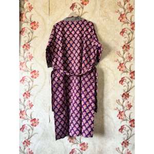 Robe kimono en coton rayé, lavable, vêtements de détente - Product Image 4