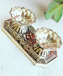 German Silver Pooja Plate Roli Chawal Platter Housewarming Gift Return Gift Indian Wedding Gift