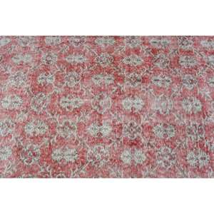 Alfombra vintage de 4x9.1 pies (121x276 cm), alfombra de lana turca con motivos de plantas y árboles rojos. - Product Image 4