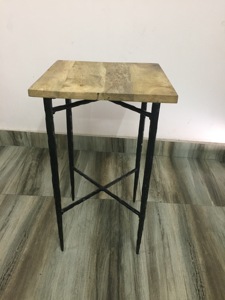 Table basse de salon moderne personnalisée, cadre en fer noir avec plateau en verre et base en bois, meubles décoratifs pour la maison - Product Image 3