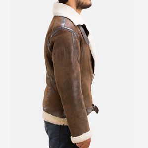 Automne/hiver nouvelle veste de moto en cuir de mouton véritable avec col montant coupe-vent et respirant Design personnalisé pour hommes - Product Image 5