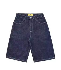 Nouveau personnalisé été Vintage hommes Baggy Denim Jean Shorts respirant Style décontracté avec poches lâche 100% coton travail Denim Shorts - Product Image 5