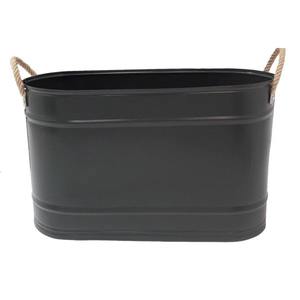 Charmante jardinière en métal noir fabriquée dans une finition de qualité supérieure pour améliorer les coins de la maison avec une beauté et un style naturels - Product Image 1