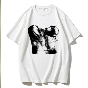 เสื้อยืดโอเวอร์ไซส์สำหรับผู้หญิงเสื้อ100% ผ้าฝ้ายระบายอากาศได้เสื้อฟิตเนสสำหรับผู้หญิงดีไซน์ใหม่ล่าสุด2025 - Product Image 2