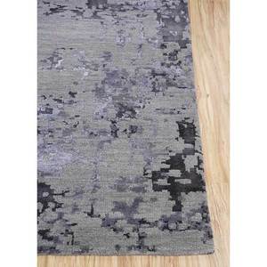 Tapis noué à la main en laine et soie de bambou Tattvam Lu-9031, abstrait, gris et noir, rectangulaire, pour la maison et le couloir CS-01 - Product Image 4