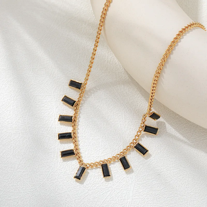 18K chapado en oro Retro vacaciones estilo clásico geométrico 304 Acero inoxidable colgante collar Multi encantos collar de moda - Product Image 3