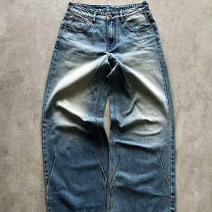 OEM Custom Cotton Spandex Printed Patchwork Streetwear Jeans Men <b>Y2K</b> Hip Hop Retro Style Vintage Straight Denim <b>Pants</b> Mid Waist - Product Image 1