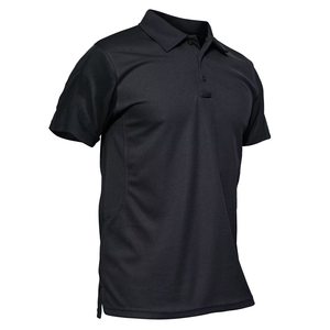 Camiseta de manga corta de tela de lona sólida de rendimiento para hombre, Polo de secado rápido, patrón táctico 3D, 100% algodón, Golf para Polos - Product Image 1