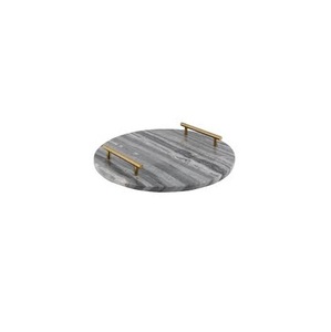 Vaisselle de table plateau en marbre plateau de service alimentaire et fruits avec poignée en métal vaisselle de table à la maison 100% plateau en marbre naturel qualité Standard - Product Image 1