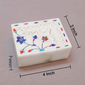 กล่องเก็บของตกแต่งบ้านลายหินโมเดิร์นแบบฝังอัญมณี ดีไซน์กันน้ำ รูปทรงสี่เหลี่ยมผืนผ้า กล่องใส่เครื่องประดับ งานฝังอัญมณีแบบอกรา ทาจ - Product Image 6