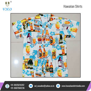 Impression de bouteilles de bière de conception hawaïenne de haute qualité, fourniture en vrac de chemises hawaïennes du fournisseur indien - Product Image 2