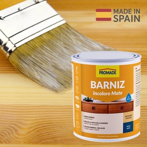Vernis pour bois d'intérieur à base d'eau, finition mate, transparent incolore, faible odeur, résistant aux rayures, 375 ml - Product Image 1