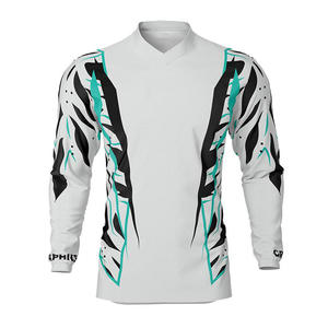 Camiseta de Motocross blanca/naranja/negra con estampado de sublimación más vendida, ropa de Motocross todoterreno, equipo de carreras, Jersey y tops - Product Image 1