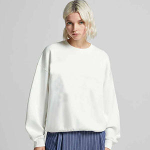 Sudadera de cuello redondo blanca elegante sudadera pulóver sudadera de manga larga para impresión de logotipo personalizado unisex al por mayor - Product Image 3