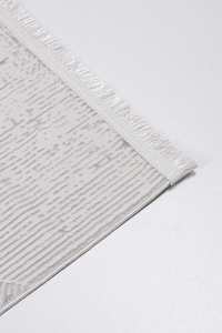 Tapis en velours blanc crème lavable, 10 mm, doux, en polyester tissé, base antidérapante, style Kilim moderne turc, taille personnalisée - Product Image 3