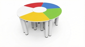 Colorful Kids Activity <b>Table</b> <b>Plastic</b> Student Meeting Desk Round Classroom Furniture Customizable - Product Image 2