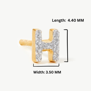 Diseñador inicial letra H Stud pendiente 14K oro relleno Cubic Zircon diamante estilo clásico última moda fiesta regalos - Product Image 4