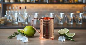 100% Pure Copper Handmade 18 oz Moscow Mules and Beer Stein <b>Unique</b> Tankard Design Polished Ice Cold Beer Mug with No Lining - Product Image 2