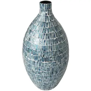新款时尚乡村珍珠母花瓶来样定做ODM马赛克贝壳花瓶越南铁丰工艺品手工制作