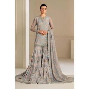 Ensemble de costume en mousseline de soie brodée pour femmes UF-4165 - Product Image 1