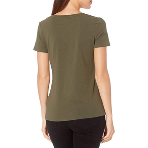 Verano nuevo estilo logotipo personalizado mejor calidad mujer camiseta diferente Color manga corta Mujer camiseta - Product Image 5