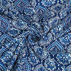 Edredón de Algodón de 240 Hilos con Estampado Floral Azul Índigo, Estilo Clásico de Lujo, Disponible en Tamaños Individual, Queen y King - SHKR1019 - Product Image 5