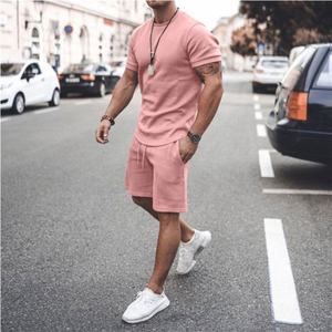 100% Cotton Streetwear Men Shirt <b>Set</b> Oversized Drop Shoulder Shirt Custom High Quality Heavy Weight T Shirt & Short for Men - Product Image 2