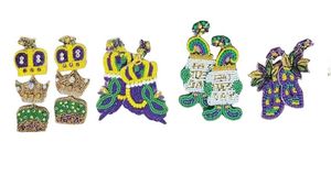 ต่างหูลูกปัดมาร์ดิกราส์แฮนด์เมดสำหรับเทศกาลและโอกาสพิเศษผู้ผลิตอินเดียสไตล์คลาสสิกสำหรับงานแต่งงานงานออกแบบได้ตามต้องการ - Product Image 3