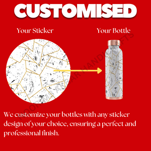 Botella de agua reutilizable de cobre ligera hecha a mano de lujo de 950ml a prueba de herrumbre a prueba de fugas de gama alta moderna impresión de moda tapa ecológica - Product Image 6