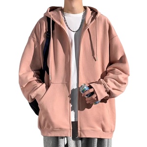 Men's Oversized <b>Zipper</b> Unisex Heavy Weight 100% Cotton <b>Black</b> Custom Full Zip up <b>Hoodie</b> for Men - Product Image 1