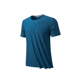 Camiseta de cuello redondo de tela refrescante de nuevo estilo, Camiseta de punto para gimnasio, camisetas lisas para hombre - Product Image 2