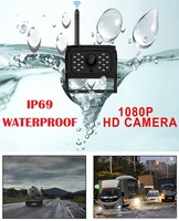 Caméra embarquée HD 1080P 4 canaux, caméra de recul sans fil, moniteur 7 pouces, enregistreur DVR numérique intégré, double antenne pour camionnette, camping-car