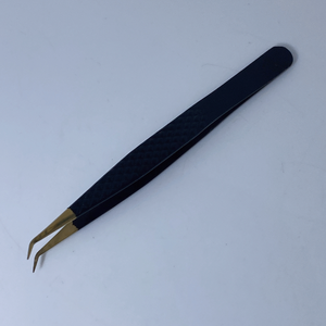 แหนบถอนขนตาสแตนเลสสีดำและสีทองแหนบสำหรับดัดขนตาแบบตรง - Product Image 3