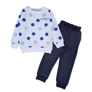 Chándales unisex de algodón de alta calidad para niños, conjunto cálido de sudadera para correr de 2 piezas - Product Image 4