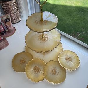 Soporte redondo de 3 niveles de Metal y resina para pasteles, soporte para cupcakes, bandeja de exhibición de postres para boda, Baby Shower, soporte para pasteles de fiesta de cumpleaños - Product Image 6