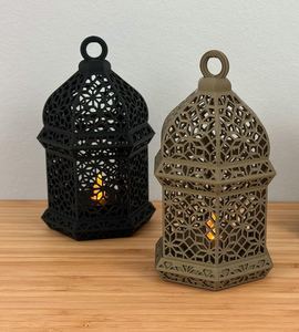 handmade Recycled Iron & Glass Lantern in many colours, Little Moroccan Lantern, Mini Glass Lantern, Moroccan <b>Tealight</b> Lantern - Product Image 2