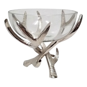 Cuenco para servir ensalada de Metal de aluminio con forma de flor de estilo antiguo con soporte de diseñador, decoración de Catering, cuenco para servir frutas - Product Image 6
