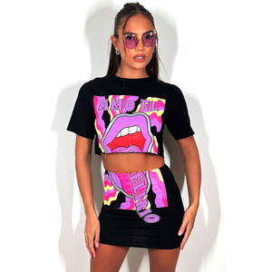 Customized <b>Black</b> Crew Neck Short Sleeve Crop T <b>Shirts</b> for <b>Women</b> Solid Pattern Plus Size with Custom Logo Design Printed - Product Image 1