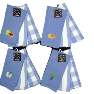 Emballage de marque en tissu de conception de serviette de cuisine personnalisé Cadeau 100% coton Logo brodé en gros Fabricant en vrac - Product Image 1