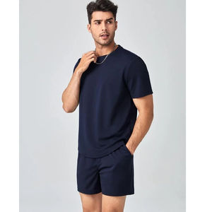 Nueva colección de verano superventas, camiseta y pantalones cortos de Color personalizados, camisetas de verano para hombre con pantalones cortos, conjuntos de chándal - Product Image 2